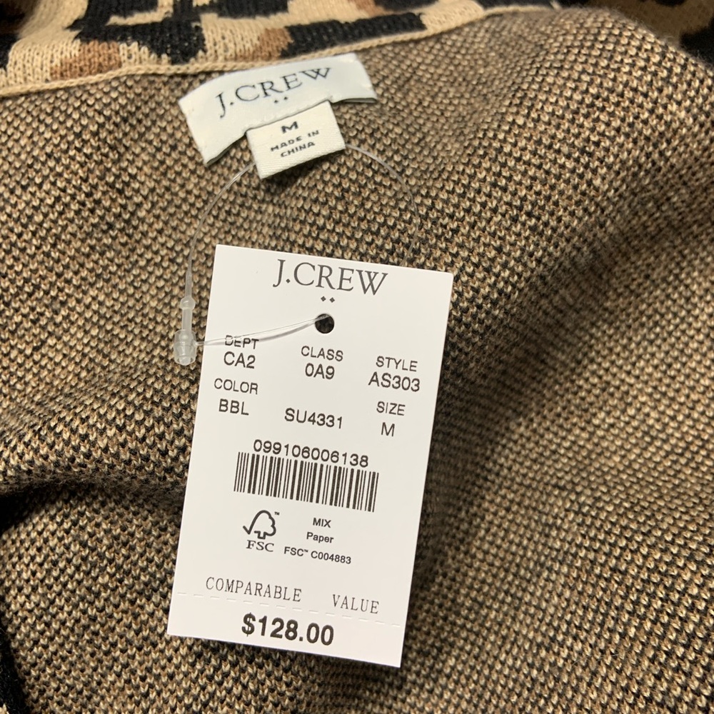 SOLD!!JCREW LEOPARD PRINT SWEATER BLAZER - Picture 8 of 9